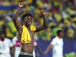 Brazil sends Haitians Packing! Vinicius Junior of Brazil waves at the end of the FIFA World Cup 2026 group stage match Brazil against Haiti at the Lincoln Financial Field stadium in Philadelphia, United States, June 19 2026. EFE/ David Toro