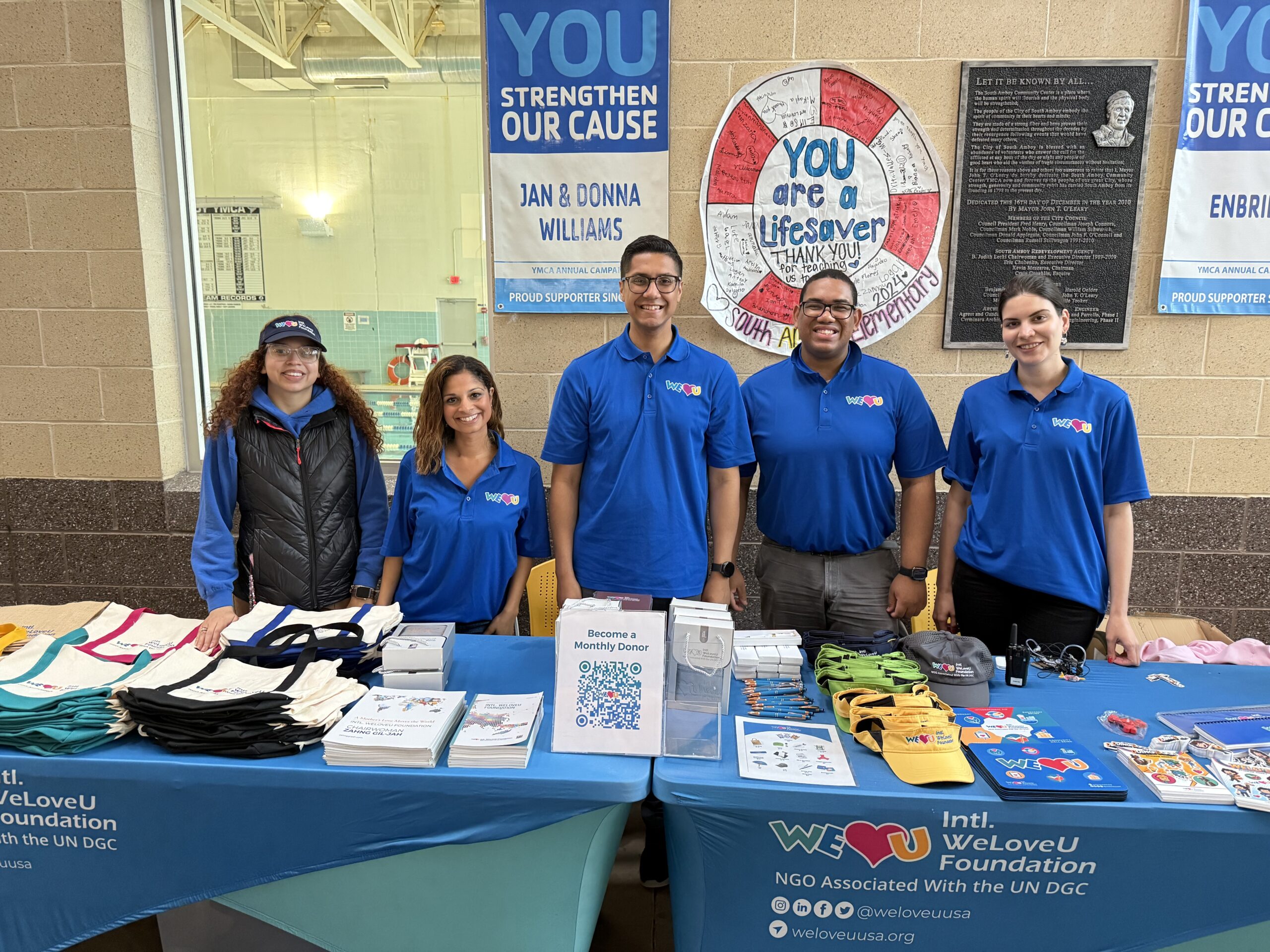 South Amboy YMCA Gets a Father’s Day Makeover Thanks to Amazon and WeLoveU Volunteers: Dania Arias, Nicole Arce, Jose Garcia, Jessica LoGreco